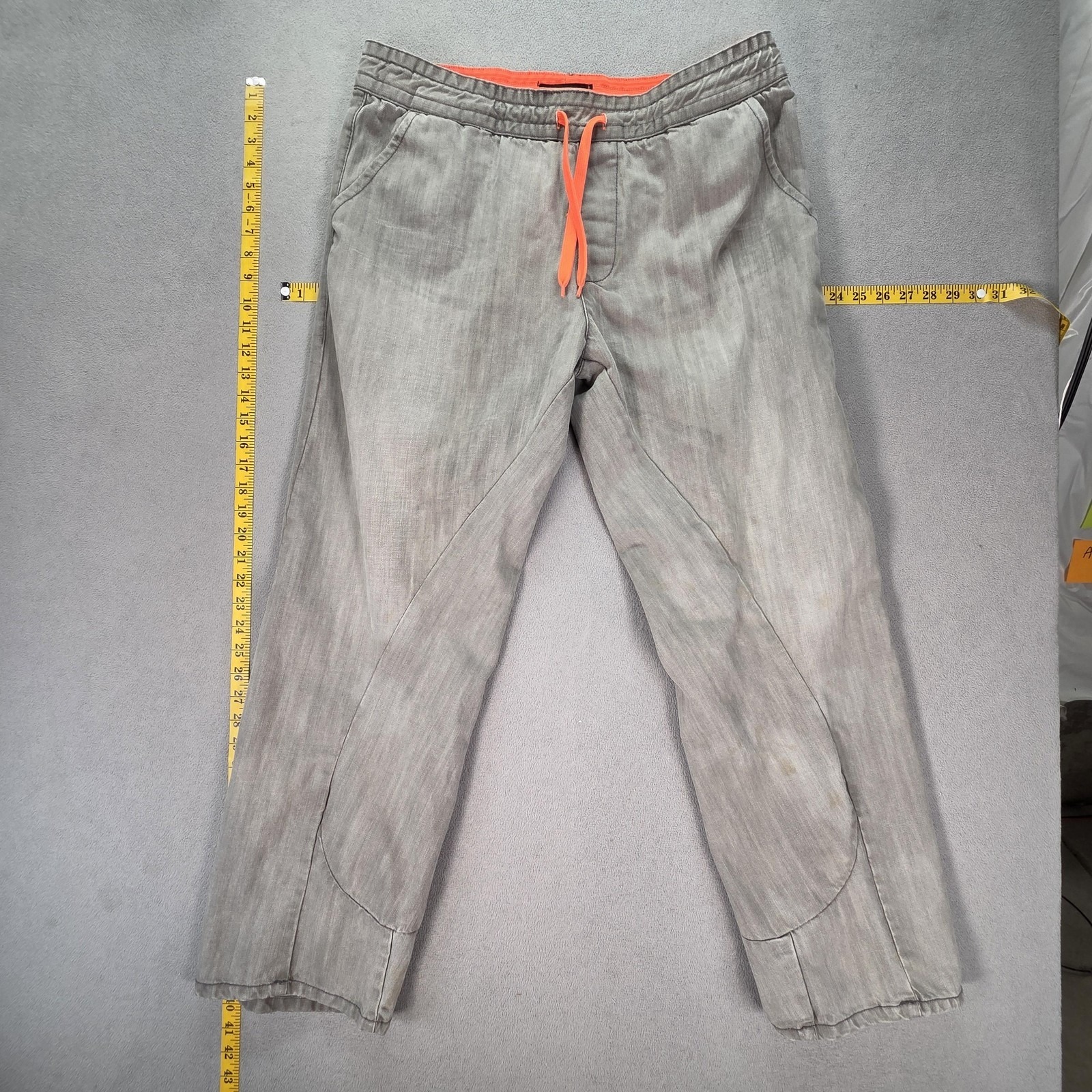 Vtg Levis Engineered Jeans Mens Gray Joggers Denim Drawstring Fits 34x29